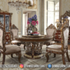 Desain Meja Makan Mewah Bundar Classy Luxury Grade Mebel Jepara ST-1622