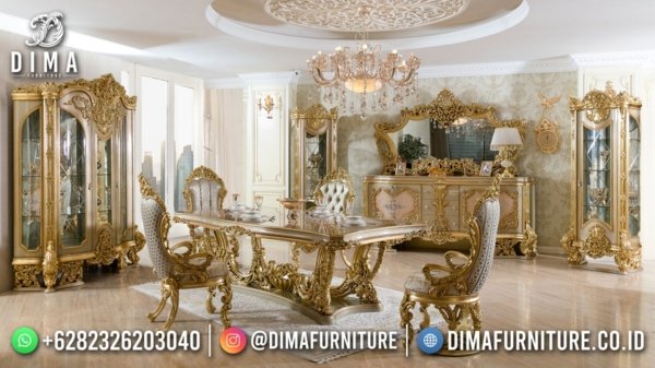 Epic Desain Meja Makan Mewah Terbaik Luxury Carving Golden ST-1601