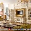 Palace Desain Bufet TV Mewah Ukiran Luxurious Golden Combination Art Duco ST-1620