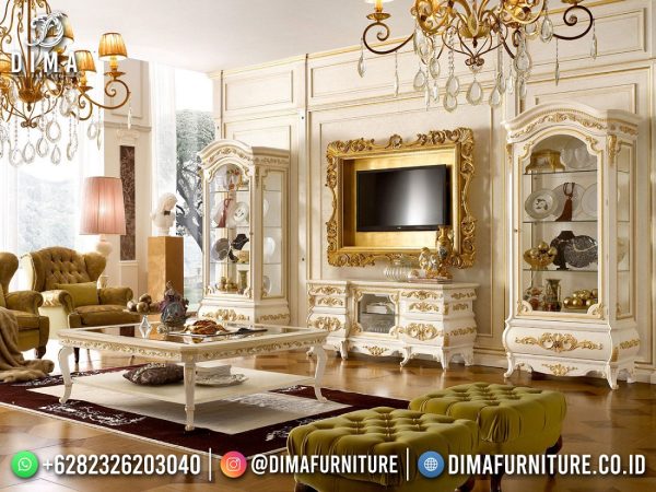 Palace Desain Bufet TV Mewah Ukiran Luxurious Golden Combination Art Duco ST-1620