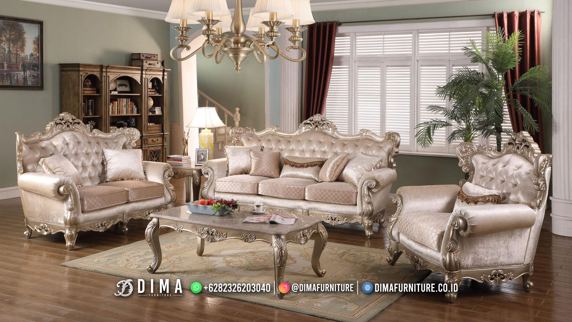 Classic Furniture Sofa Tamu Ukiran Mewah Klasik Furniture Custom ST-1775