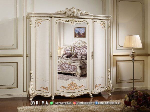 Dima Furniture Lemari Baju Terbaru Jepara Classic Carving Duco ST-1758