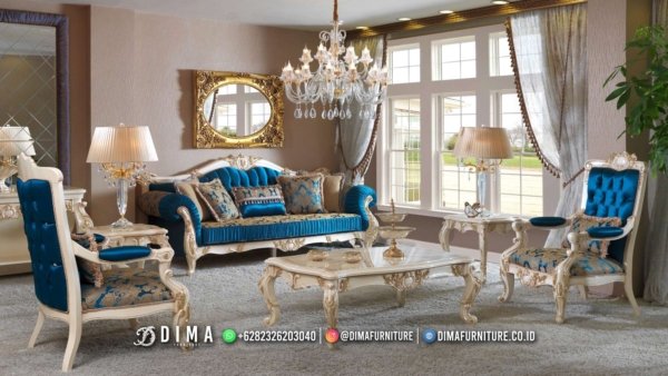 Hallo Desember Sofa Mewah Kursi Ruang Tamu Audie Top Duco White ST-1726