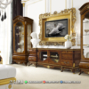 Meja Bufet TV Jati Set Lemari Hias Ukiran Kualitas Terbaik ST-1763 | Sofa Tamu Jepara - Dima Furniture Meja Bufet TV Jati Set Lemari Hias Ukiran Kualitas Terbaik ST-1763