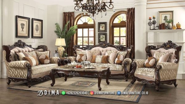 Sofa Tamu Klasik Mewah Jepara Natural Combination Top Design ST-1730