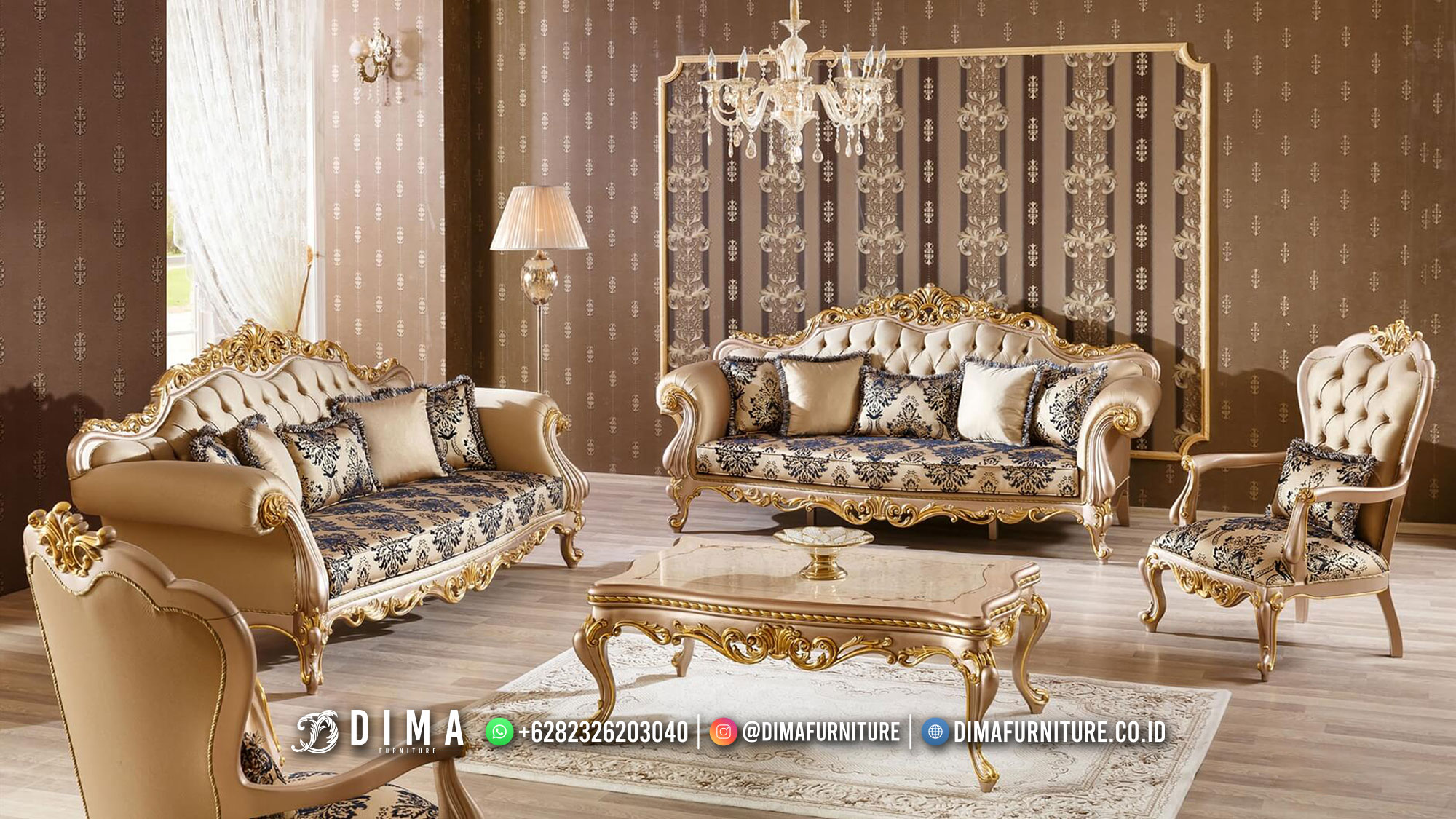 Sofa Tamu Mewah Jepara Duco Top Coat Classic Carving Furniture ST-1773