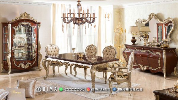 Beauty Desain Meja Makan Mewah Ukiran Classic Luxury Carving Best ST-1793