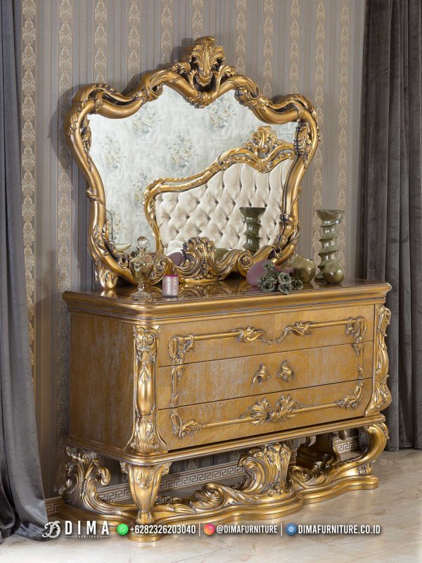 Golden Luxury Carving Konsol Meja Hias Vanity Room ST-1815