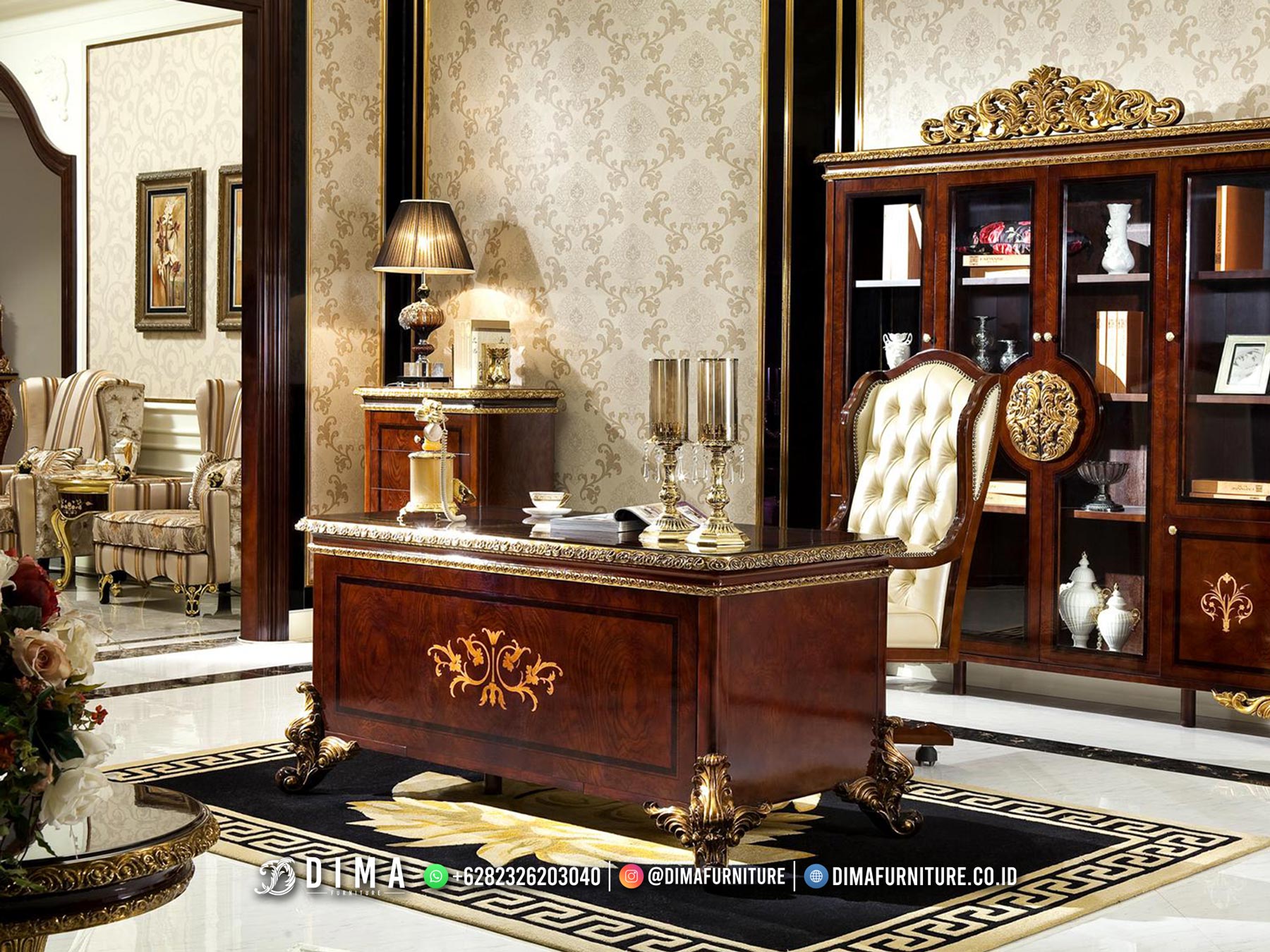 New Collection Meja Kantor Mewah Jati Perhutani Best Furniture ST-1808