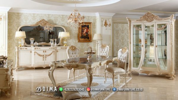 Set Meja Makan Mewah Terbaru Desain Klasik Luxury ST-1838