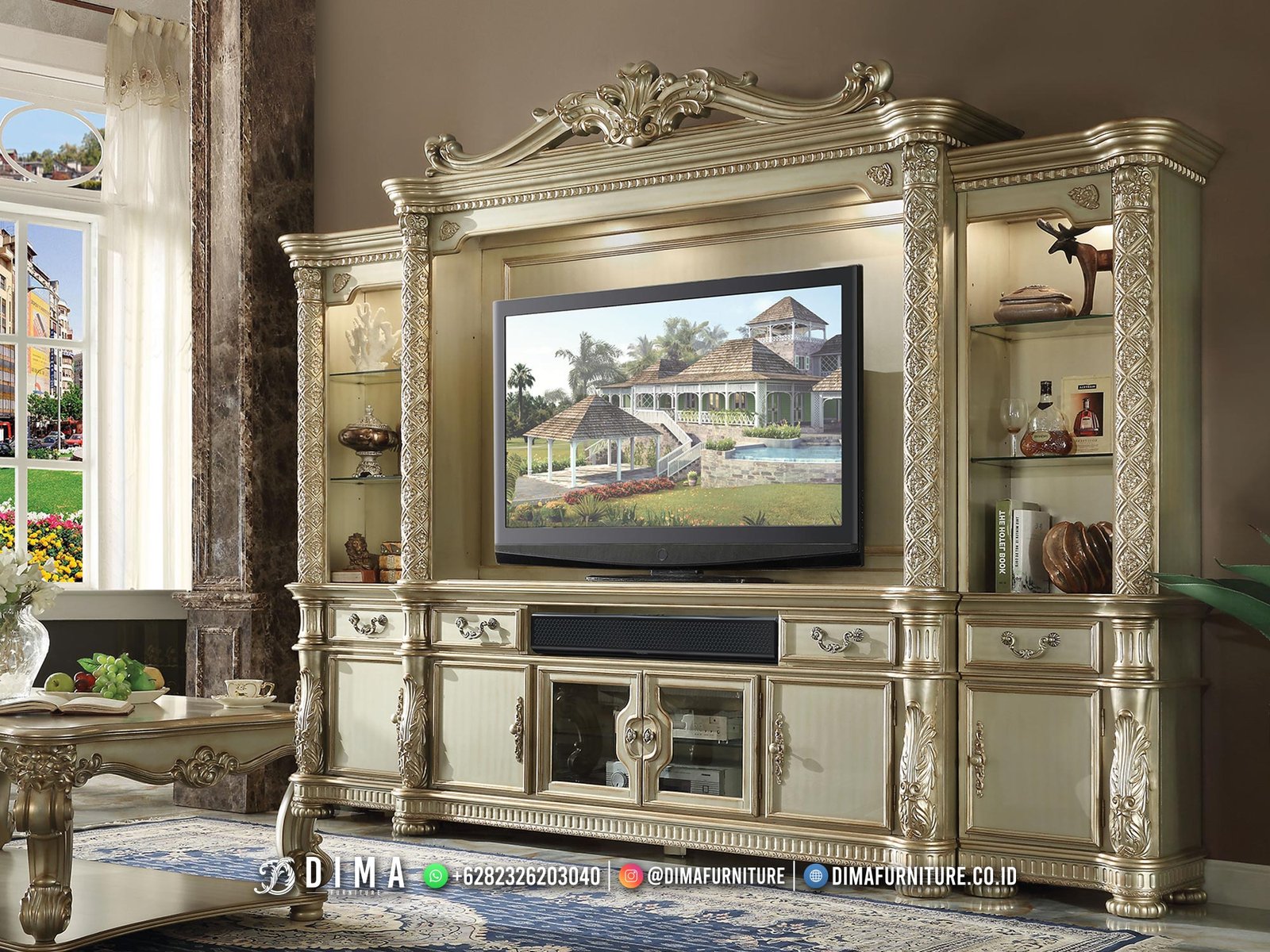 Beauty Design Bufet TV Mewah Terbaru Jepara Best Quality ST-1868 Beauty Design Bufet TV Mewah Terbaru Jepara Best Quality ST-1868