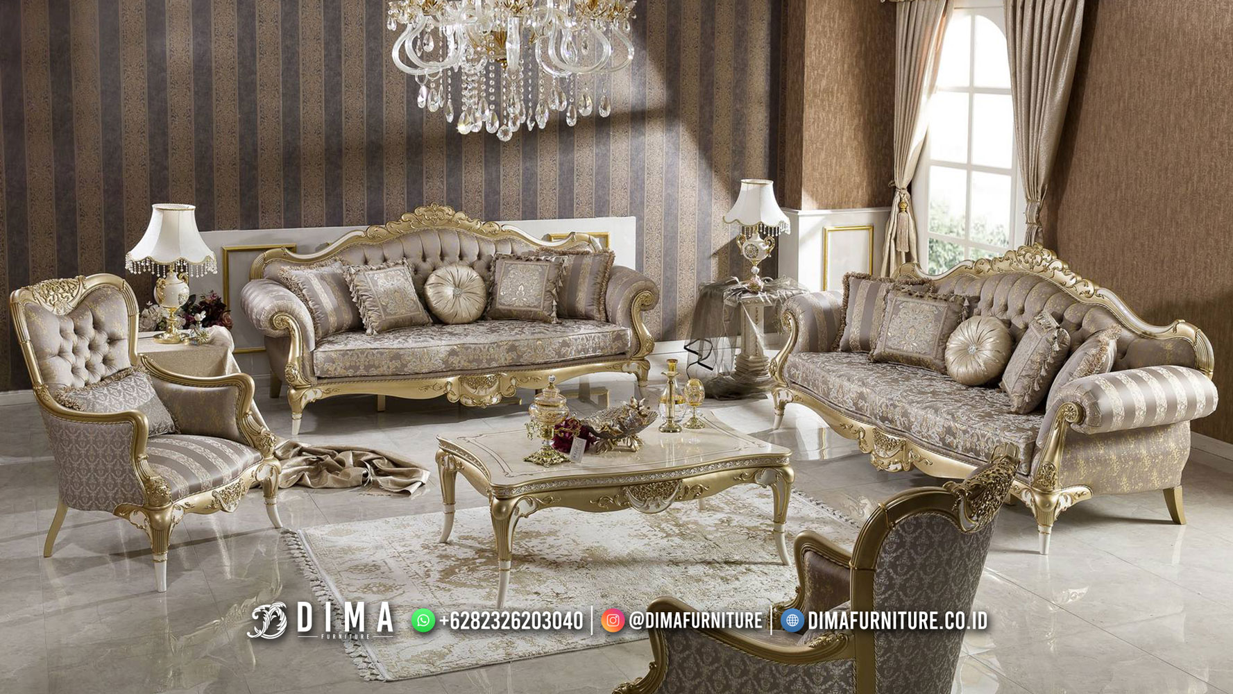 Best Product Sofa Tamu Mewah Jepara Kursi Sultan Luxury Classic Carving ST-1893