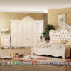 Duco White Color Tempat Tidur Mewah Royal Classic Eropa Terbaru ST-1886