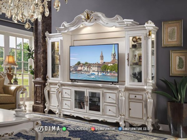 New Desain Bufet TV Mewah Jepara Terbaru Classic Italian ST-1870