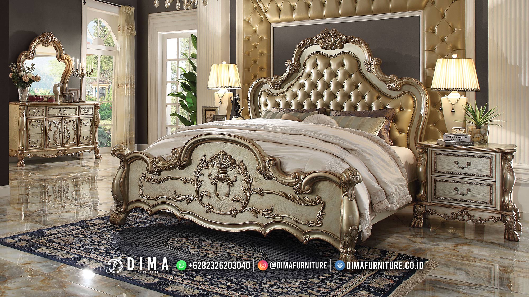 Tempat Tidur Mewah Kamar Set Sultan Terbaru Luxury Vintage Classy ST-1883