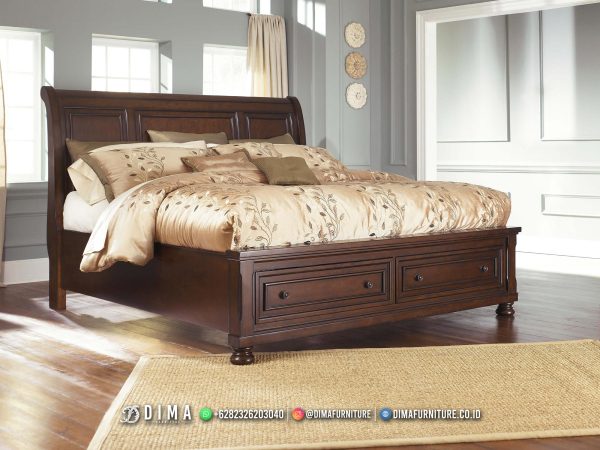 Dipan Jati Minimalis Kamar Tidur Terbaru Top Solid Wood ST-1947