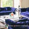 Model Terbaru Sofa Tamu Mewah, Kursi Chesterfield Modern Agiya Bludru Elektric ST-1911