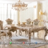 Jual Set Meja Makan Mewah Jepara Glamorous Unik Carving ST-1964