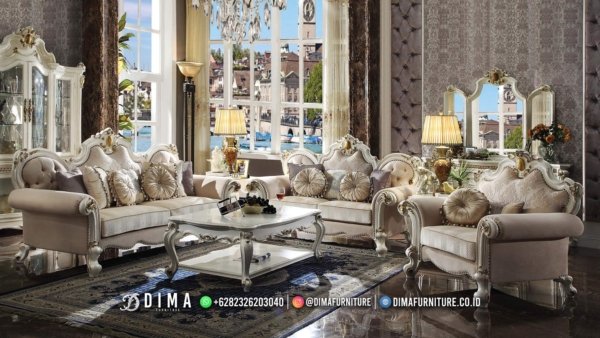 Jual Set Sofa Tamu Mewah Klasik White Duco Furniture Jepara ST-1975