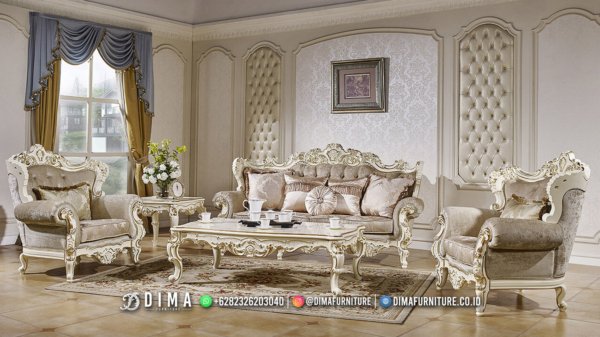 Kursi Sofa Tamu Mewah Garnetta Ukir Shabby Jakarta ST-1977
