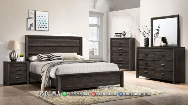 Set Kamar Tidur Minimalis Terbaik Natural Black Elegant ST2055