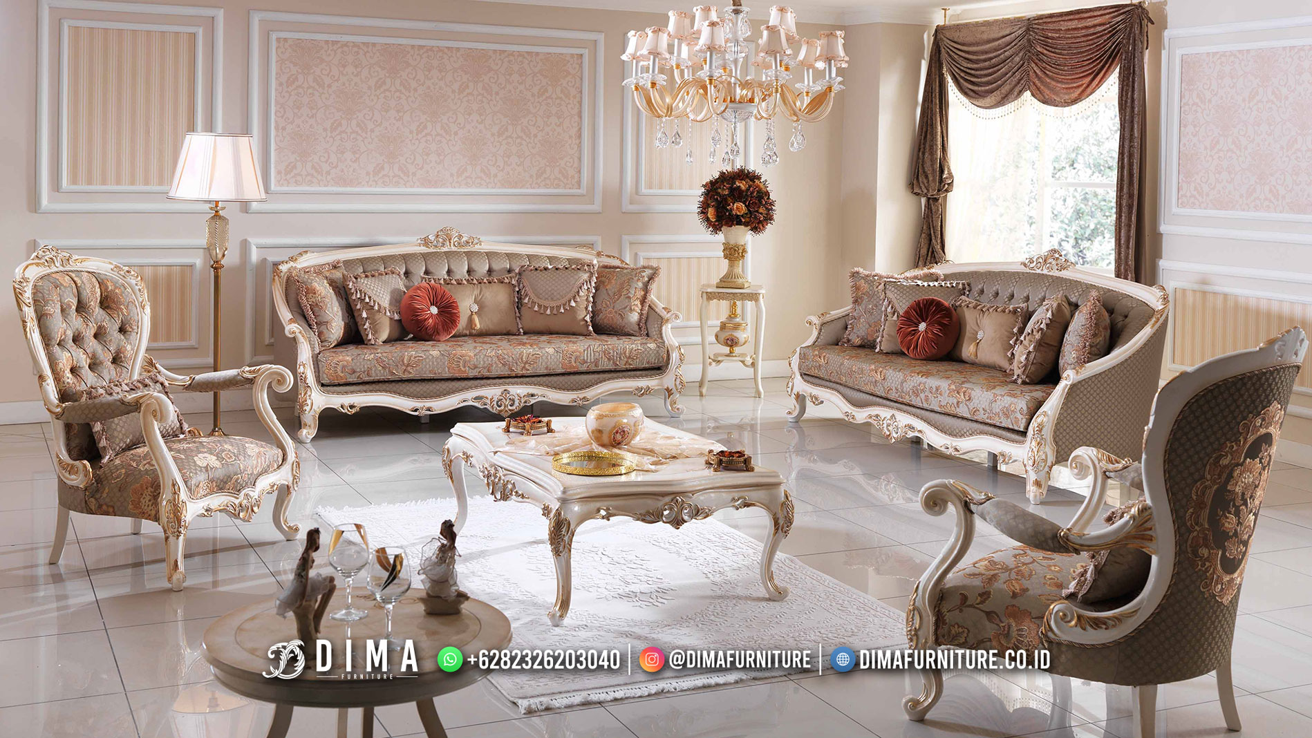 Desain Ruang Tamu Mewah Dengan Sofa Klasik Cantik ST2082