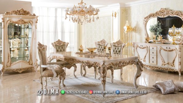 Set Meja Makan Mewah Ukir Sultan Luxury Eloise ST2089