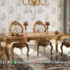 Desain Meja Makan Mewah Luxury Gold Kingdom Carving ST2124