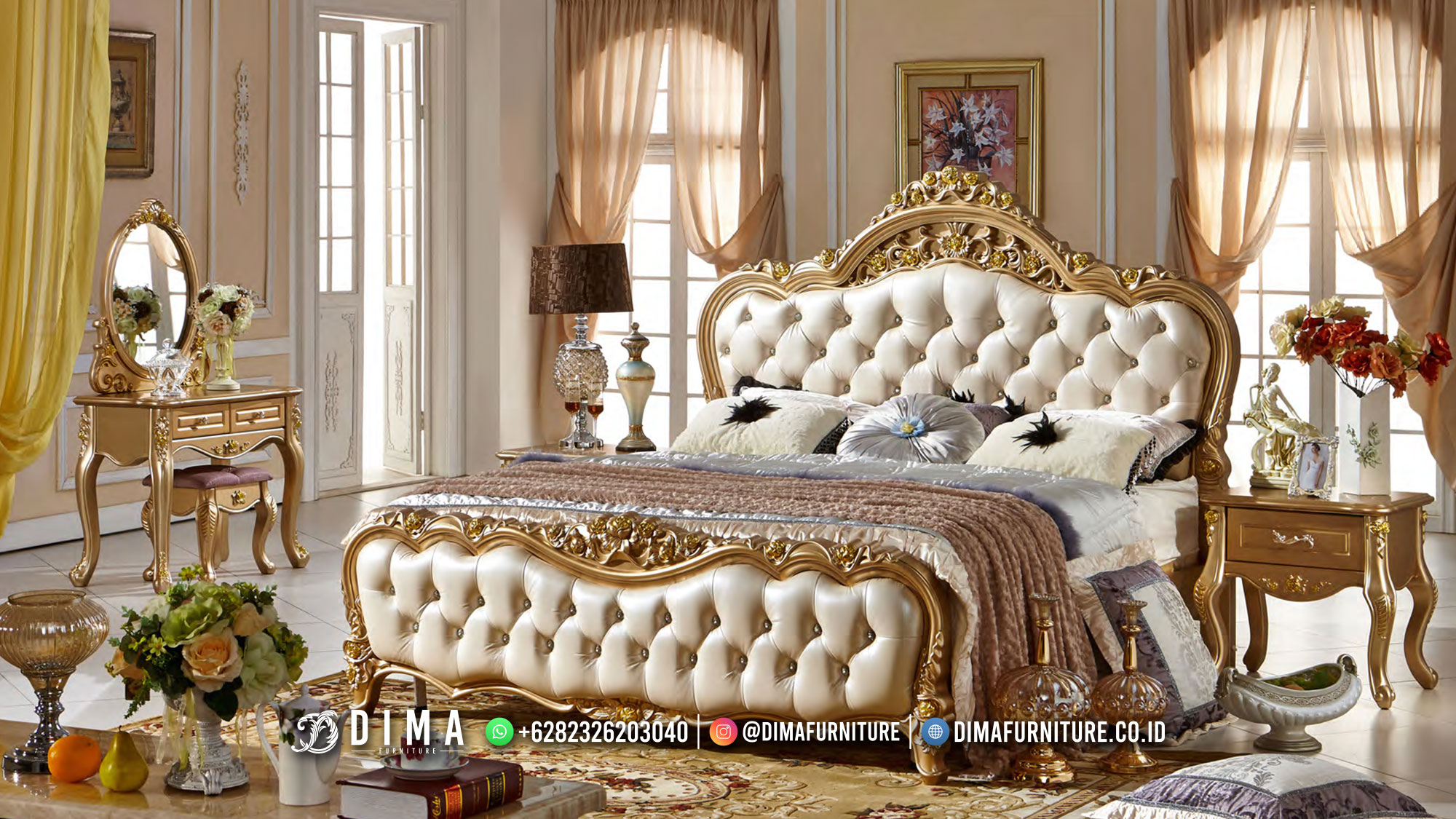 Dipan Tempat Tidur Mewah Furniture Lengkap Luxury ST2176