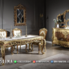 Sale New Year Meja Makan Modern Ukir Mewah ST2172