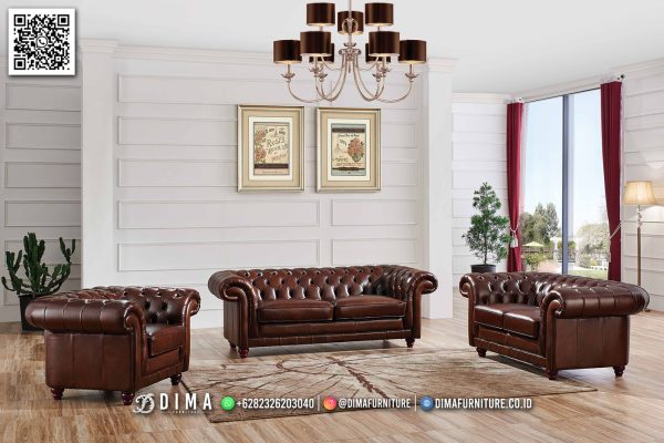 Sofa Chesterfield Kulit - Kursi Ruang Tamu Minimalis ST2294