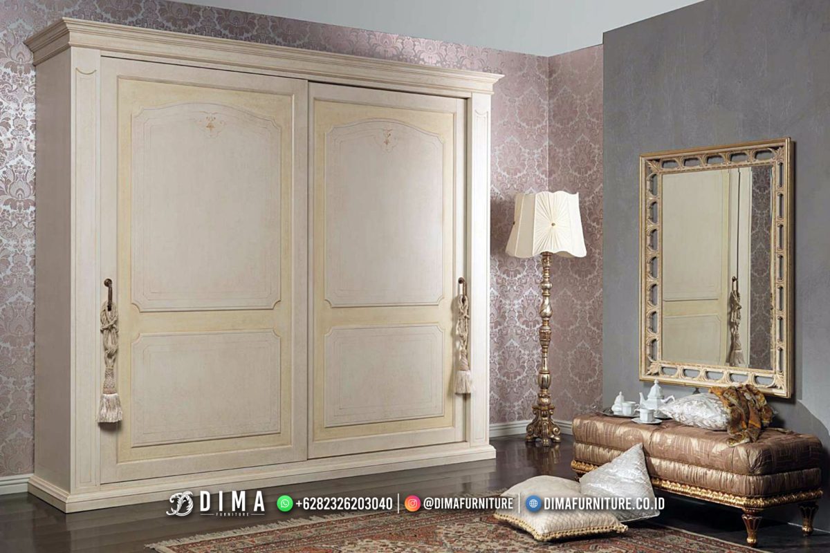 Model Lemari Baju Mewah Kayu Solid Elegant Cyara MM169