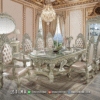 Set Meja Makan Ukir Mewah Champagne Color Beautiful ST2353 | Sofa Tamu Jepara - Dima Furniture Set Meja Makan Ukir Mewah Champagne Color Beautiful ST2353