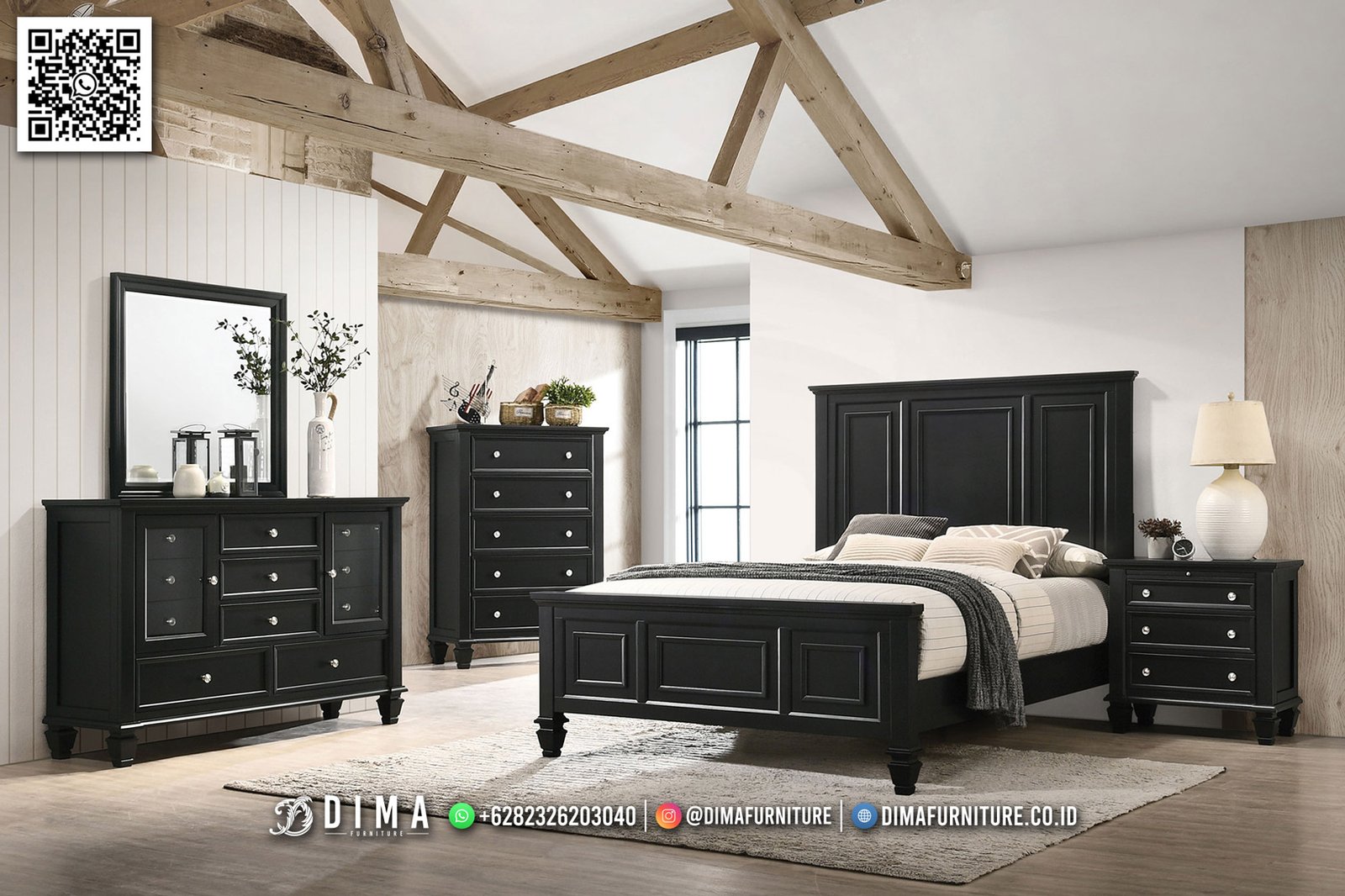 Kamar Set Minimalis Kota Jepara Elegant Black ST2385 Kamar Set Minimalis Kota Jepara Elegant Black ST2385