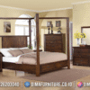 Tempat Tidur Jati Minimalis Dengan Kanopi ST2442