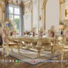 Meja Makan Klasik Gold Jepara Luxury Set Eksklusif 7ST | Sofa Tamu Jepara - Dima Furniture Meja Makan Klasik Gold Jepara Luxury Set Eksklusif 7ST