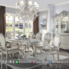 Set Meja Makan Klasik Silver Jepara Premium 6ST