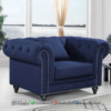 Sofa Single Chesterfield Dima Premium Navy Blue 12ST