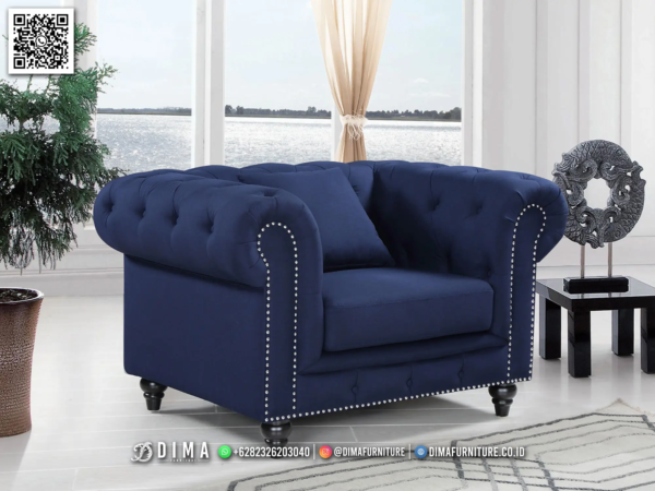 Sofa Single Chesterfield Dima Premium Navy Blue 12ST