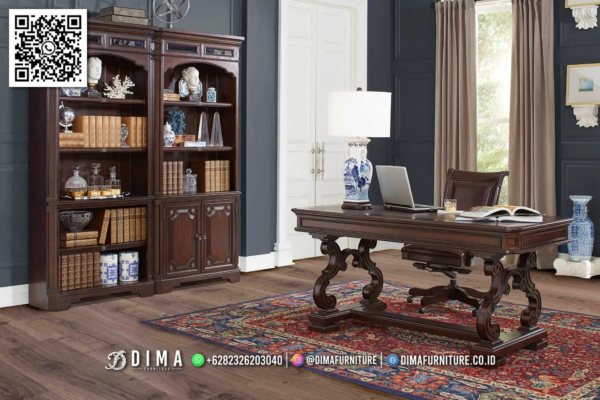 Meja Kantor Klasik Dima - Elegan & Mewah Kayu Jati 58ST