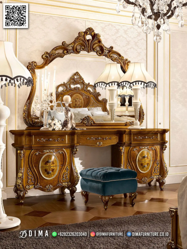 Meja Rias Premium Ukiran Klasik Dima Furniture Mewah 22ST