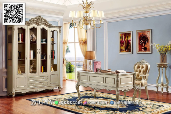 Set Meja Kantor Klasik Mewah Dima Celestia Cream 61ST
