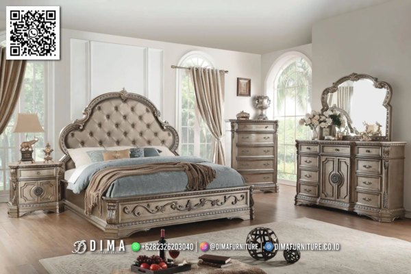 Tempat Tidur Ukiran Mewah Royal Silver Elegance Modern 34ST