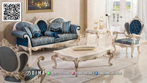 Set Ruang Tamu Mewah Achazia Blue Ukiran Jepara 106ST