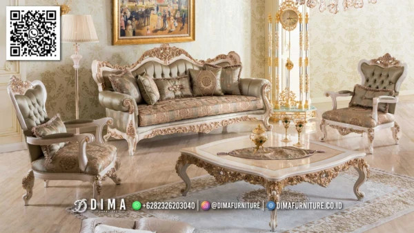 Sofa Ruang Tamu Viona Ivory Desain Klasik Eksklusif 104ST