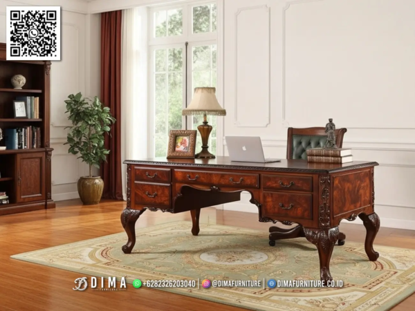Exclusive Meja Direktur Jati Ukiran Jepara Mewah 66ST
