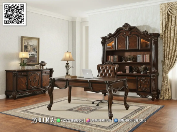 Furniture Kantor Jati Ukir Jepara Klasik Elegan Mewah 64ST
