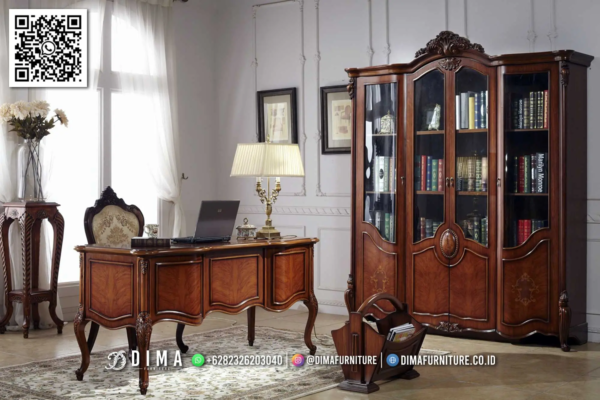 Meja Kantor Classic Melviano Desain Mewah Jepara 81ST