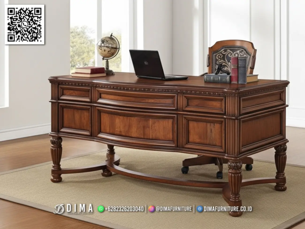 Meja Kantor Jati Klasik Elegan Premium Jepara 65ST