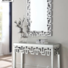 Meja Konsol Cermin Mewah Mirza Geometric Silver 73ST